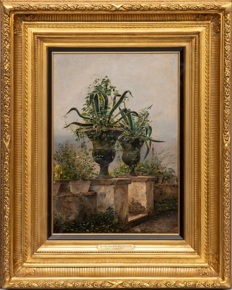 Иванов (Иванов-Голубой) Антон Иванович (1818-1863). Вазоны в парке. Рим. 1861.