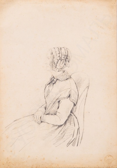 Неизвестный художник.  Дама в кутаном кресле. Вторая половина XIX века.