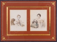 [Собрание А.Л. Кусакина] Соколов Петр Федорович (1791–1848). Парные портреты девочек. Конец 1820-х годов.