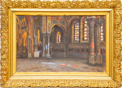 Вещилов Констанин Александрович (1878-1945). Интерьер церкви в русском стиле. 1901.