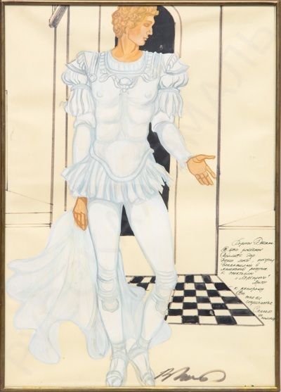 Зайцев Вячеслав Михайлович (1938-2023). Рисунок к спектаклю "Лоренцаччо" Мюссе. 1970-е.